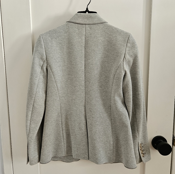 Ann Taylor PETITE KNIT BLAZER IN LIGHT GREY HEATHER 00p - Picture 7 of 9